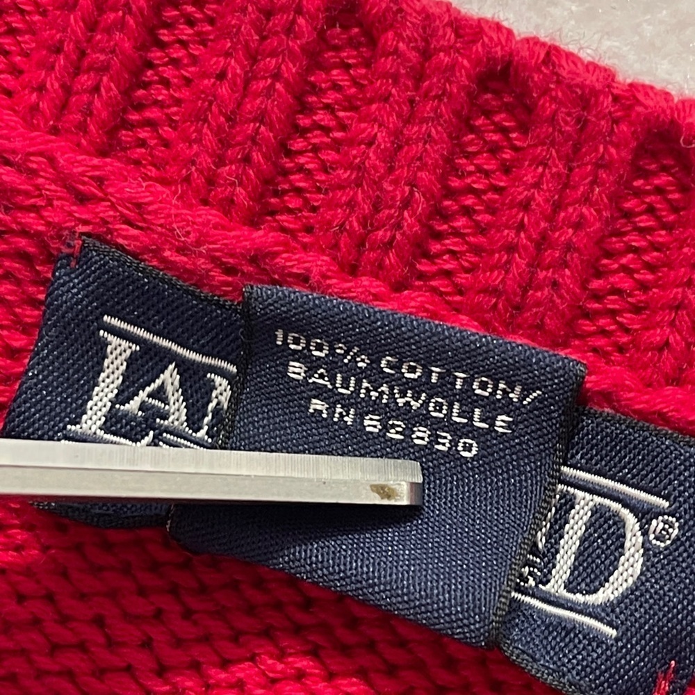 Land’s End X Detroit Red Wings Embroidered 100% Cotton Vintage Sweater XL 46-48 - Picture 4 of 5